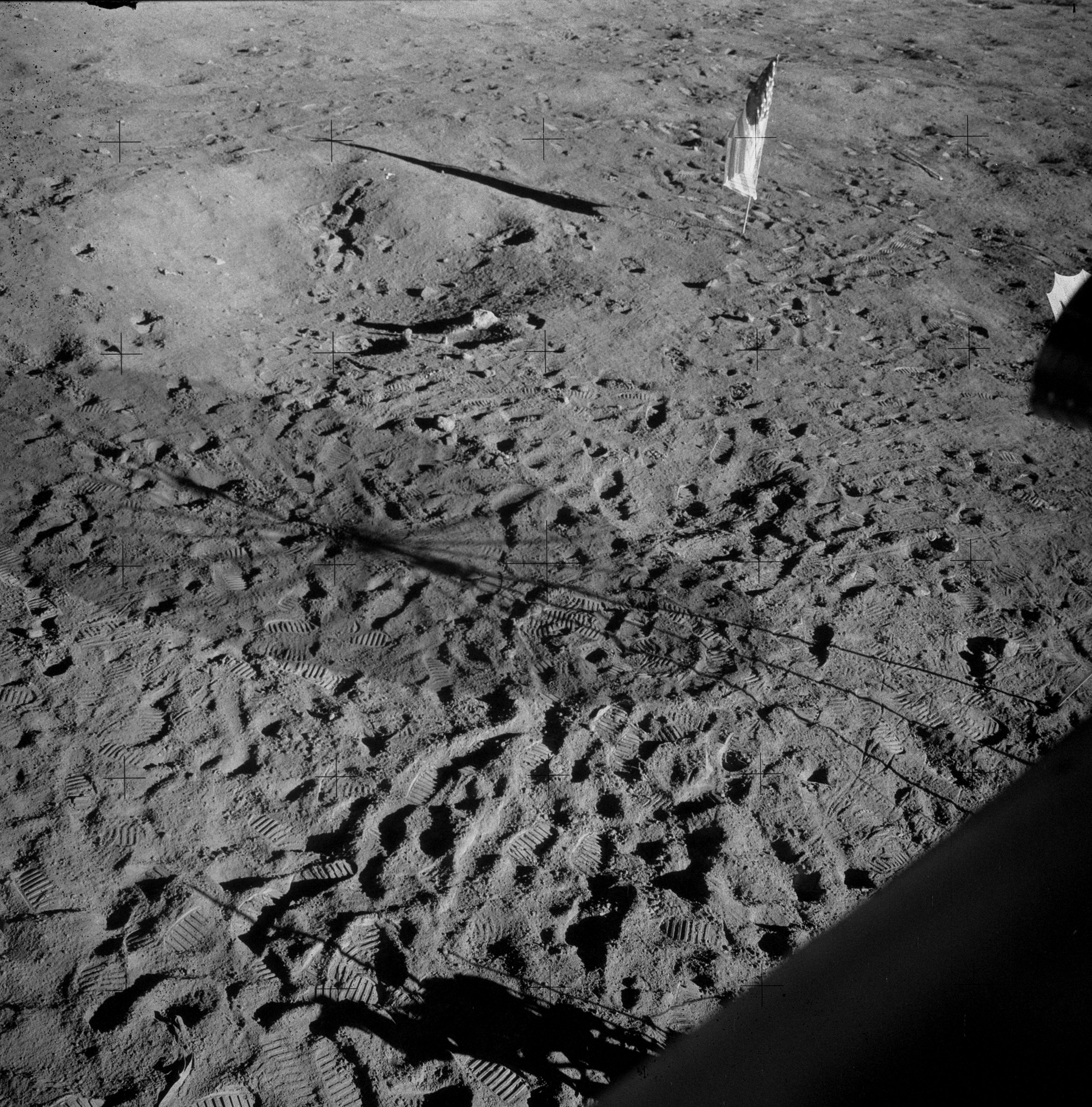 View from inside the LM through Bean’s window following the second spacewalk