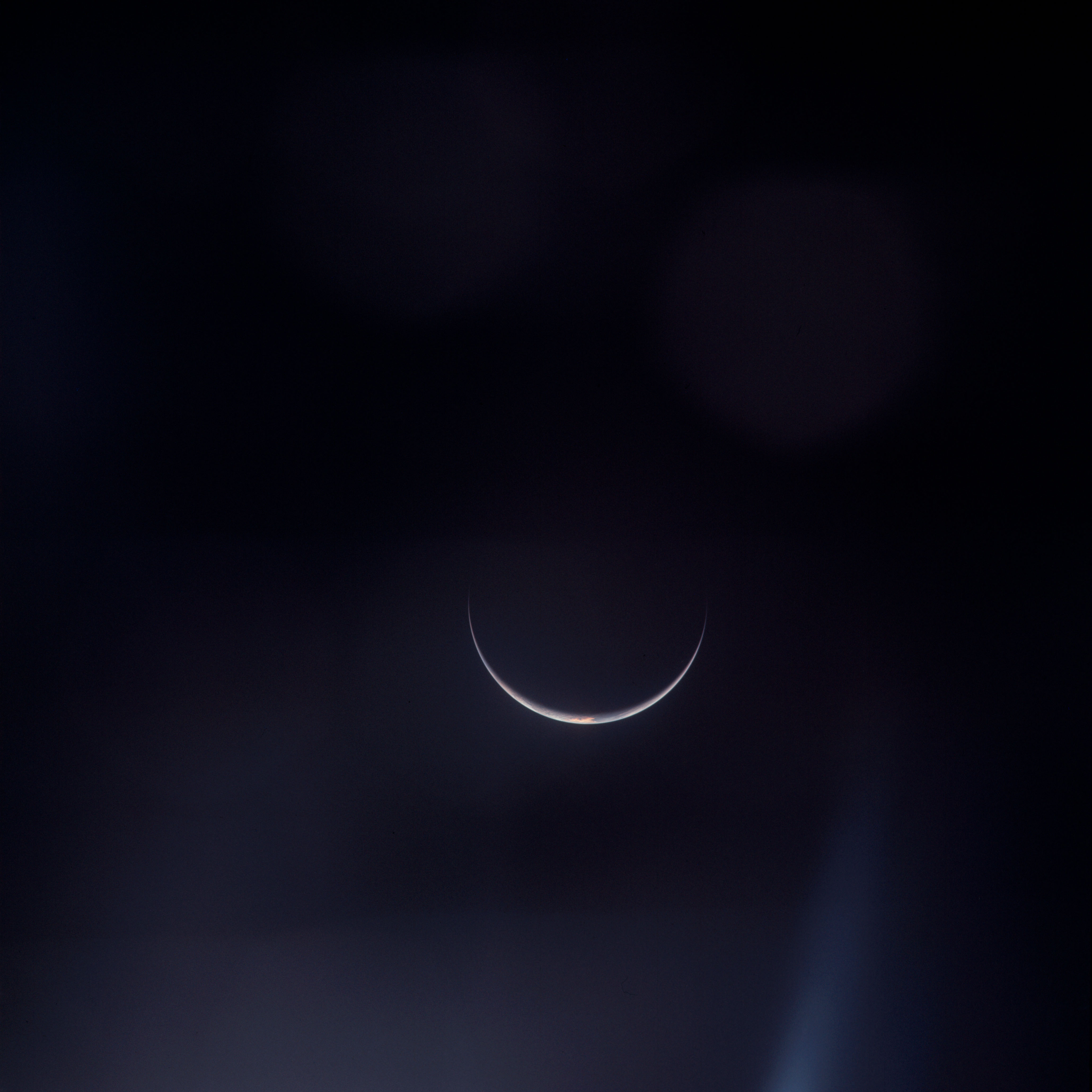 The Earth appearing as a thin crescent