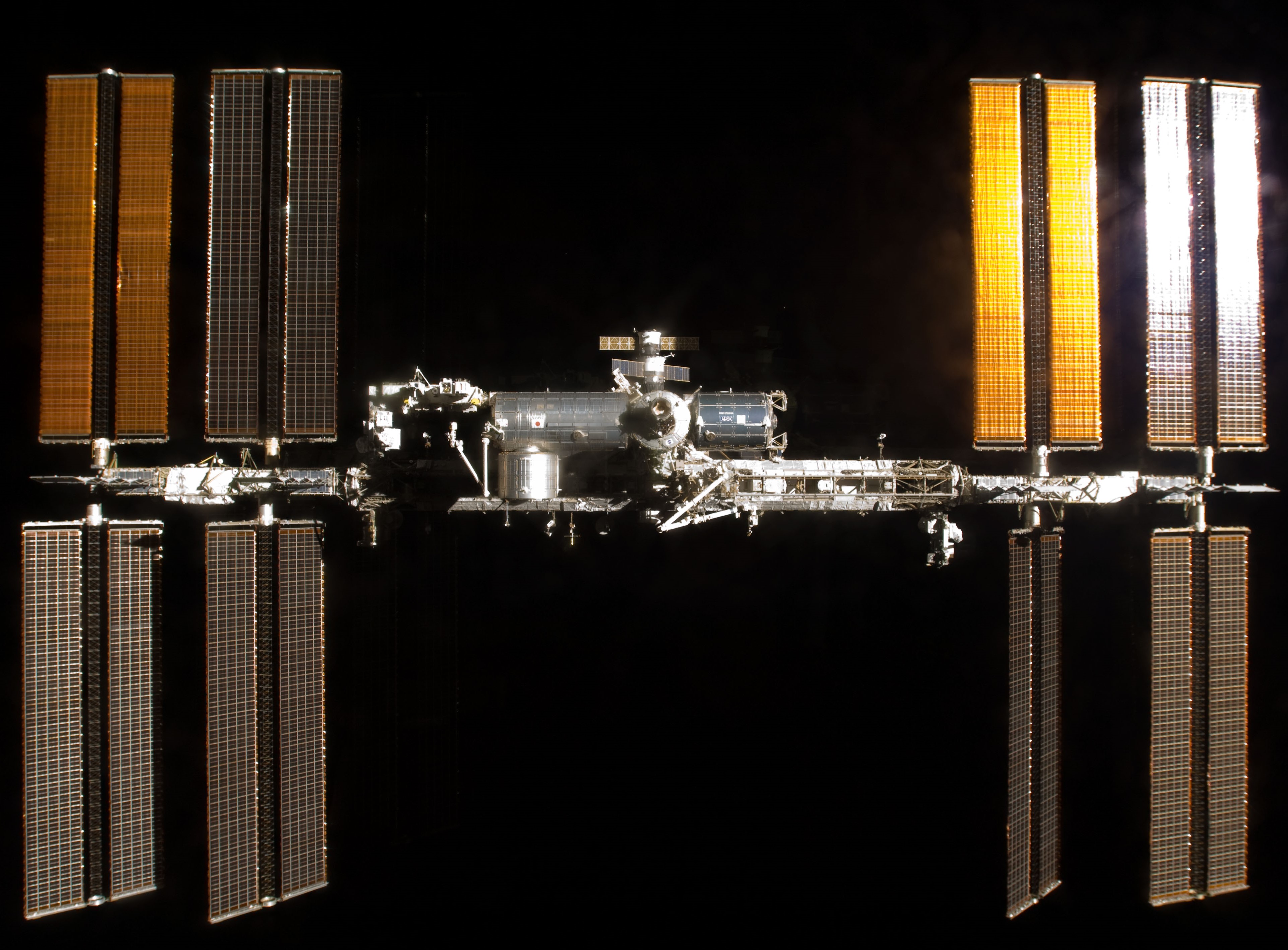 The space station seen from Atlantis during the flyaround