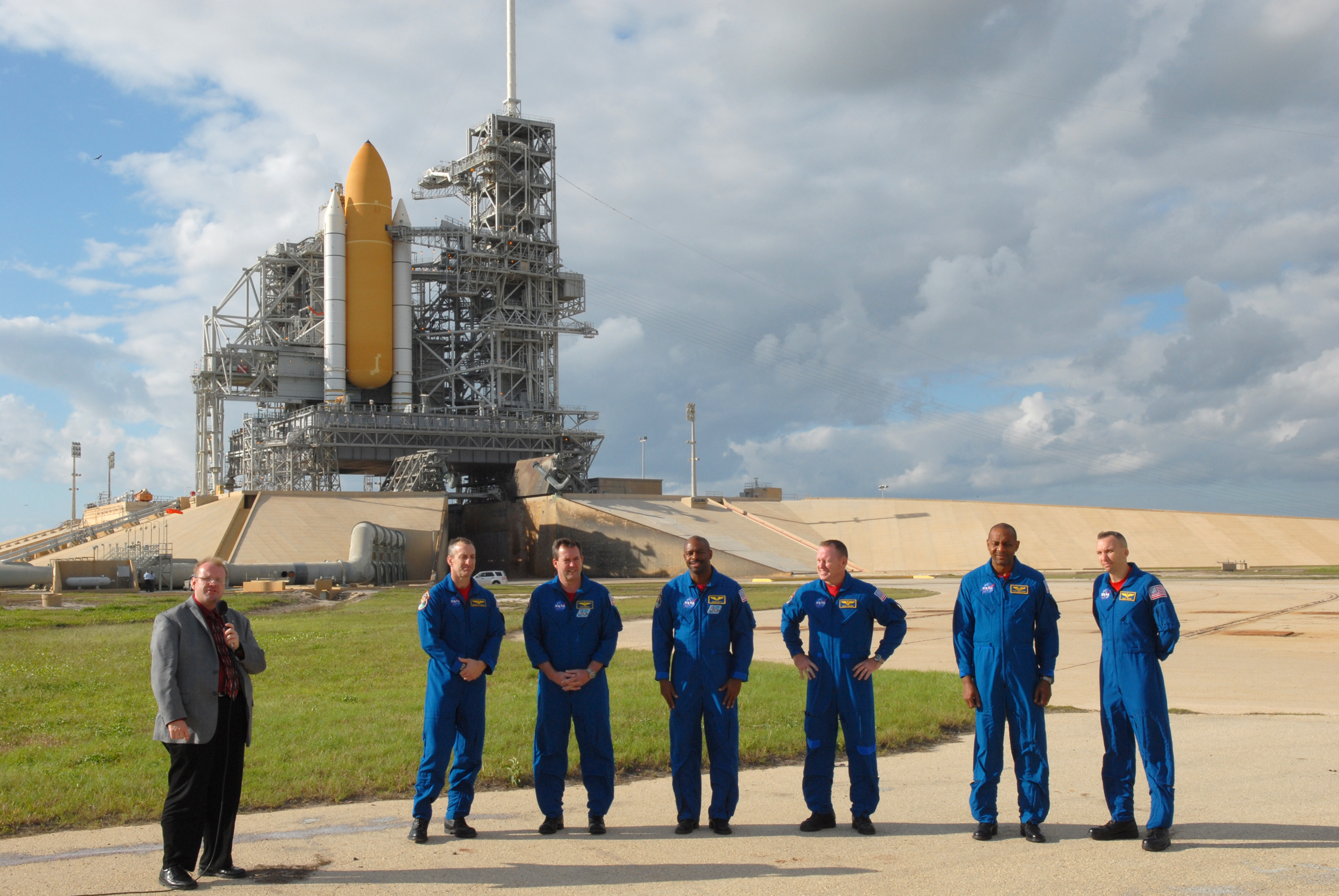 The STS-129 crew during the Terminal Countdown Demonstration Test