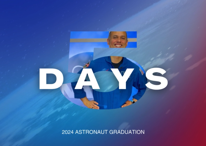 NASA astronaut Anil Menon poses for the Astronaut Graduation Countdown. 