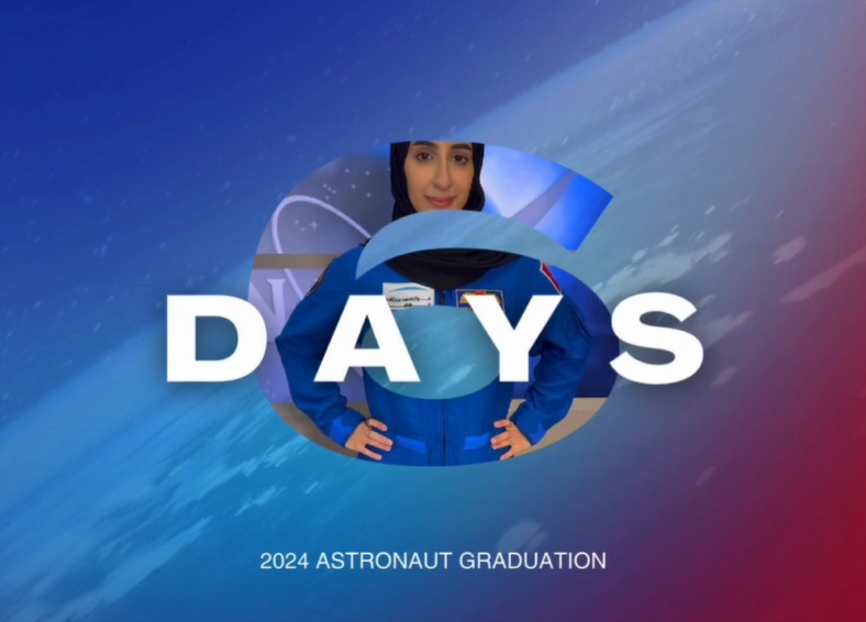 Mohammed Bin Rashid Space Center astronaut Nora AlMatrooshi poses for the Astronaut Graduation Countdown. 