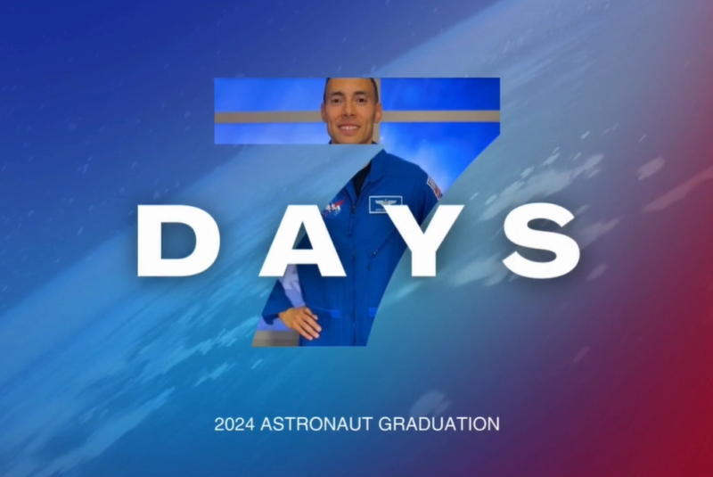 NASA astronaut Marcos Berrios poses for the Astronaut Graduation Countdown. 