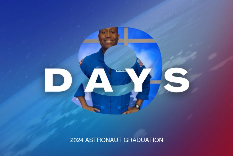 NASA astronaut Andre Douglas poses for the Astronaut Graduation Countdown. 