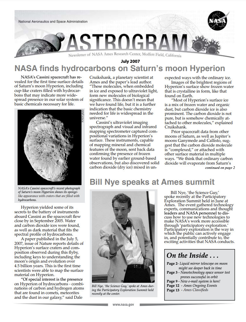 July 2007 Astrogram